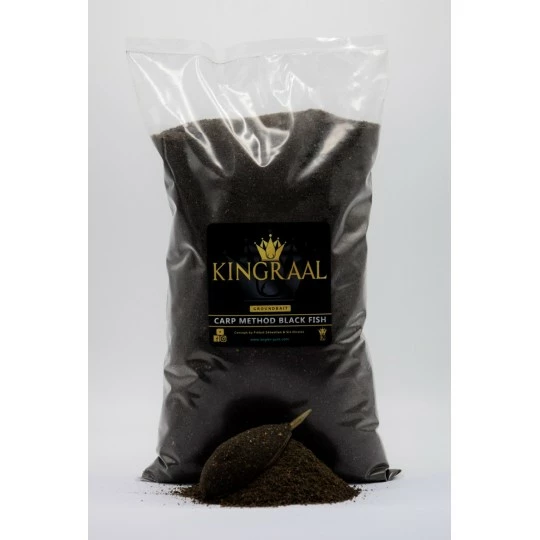 KINGRAAL Groundbait Carp Method Black Fish - 2kg 1 KINGRAAL Groundbait Carp Method Black Fish - 2kg