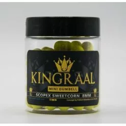 KINGRAAL Mini Dumbell Yellow Scopex Sweetcorn 8mm 50gr -Aas en Voer Verkoop kingraal mini dumbell yellow scopex sweetcorn 8mm 50gr km50 hookbaits 2