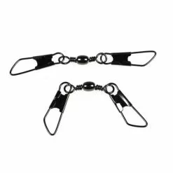 SPRO Black Double Safety-Snap Barrel Swivel Nr16 - 5kg